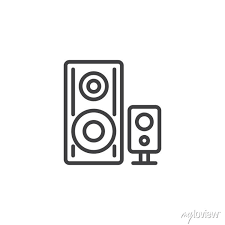Audio Speakers Line Icon Stereo System
