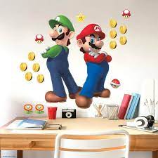 Super Mario Luigi And Mario Giant L Stick Wall Decals