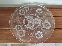 Vintage Cut Glass Dish Serving Tray