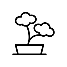 Bonsai Icon Line Isolated On White