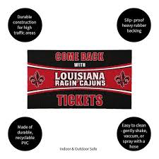 Evergreen University Of Louisiana Lafayette 28 In X 16 In Pvc Come Back With Tickets Trapper Door Mat Multi Colored