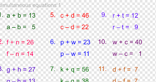 Mathematics Simultaneous Equations