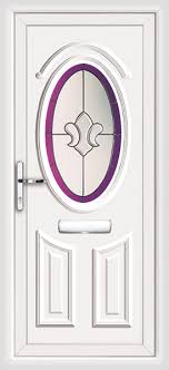 Oval Patterned Glass Exterior Doors