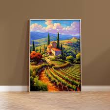 Tuscany Vineyard Italian Art Boho