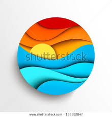 Sunset Sea Stylized Vector Icon