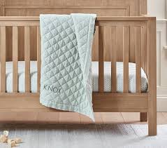 European Linen Baby Quilt Gray