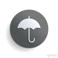 Umbrella Icon White Paper Symbol On