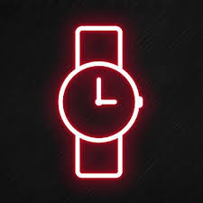 Watch Icon In Neon Style Style Icons