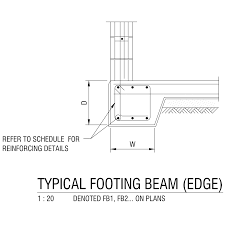 typical footing beam edge free cad