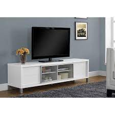 71 In White Composite Tv Stand With 4 Drawer Fits Tvs Up To 71 In With Storage Doors