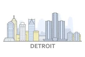 Detroit Ilrations Stock Detroit