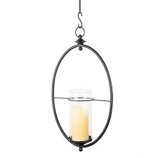 Glass Hanging Hurricane Candle Sconce