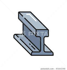 Rolled Metal Rails Isolated Outline