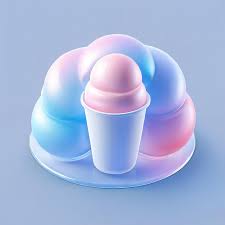 Glossy Stylized Glass Icon Of Ice Cream
