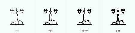 Street Lamp Icon Thin Light Regular
