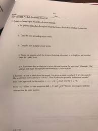 Phy 111 211 Pre Lab Problems Free Fall