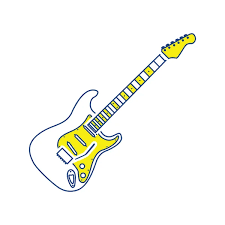 Electric Guitar Icon Thin Line Design