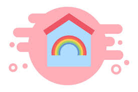 Rainbow Icon House Rainbow Design Art