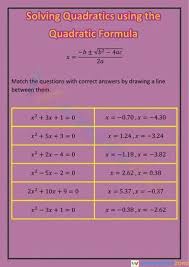 National 5 Quadratic Formula Worksheet