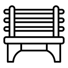Classic Park Bench Icon Outline Vector