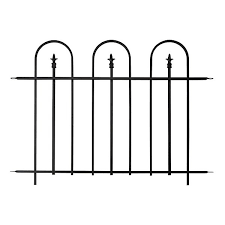 Triple Arch Finial Fence Section Black