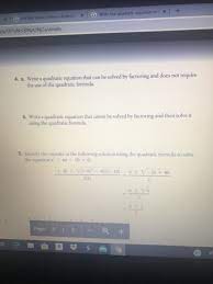 Solved Write The Quadratic Equation