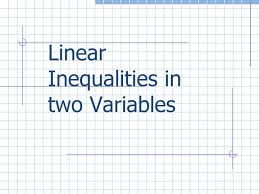 L Inear Inequalities In Two Variables