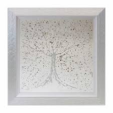 Silver Gold Tree Mirror With Liquid Art