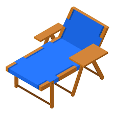 Vector Deck Chair Icon Isometric