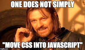 css in js is like replacing a broken