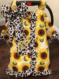 Sunflower And Cow Baby Car Seat Tent