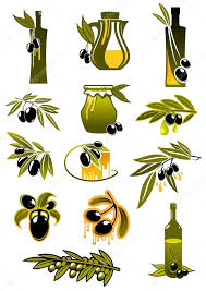 Olive Oil Bottles With Branches And