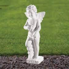 Cherub 37cm Marble Resin Garden Statue