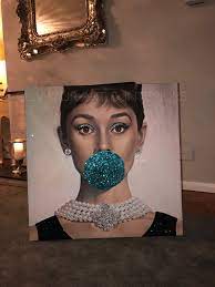 Audrey Hepburn Wall Art Glitter Art