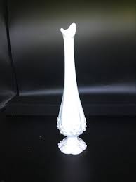 Tall Fenton Bud Vase Hobnail Milk Glass
