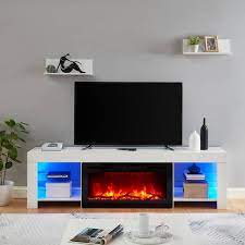 79 In Electric Fireplace Tv Stand In White