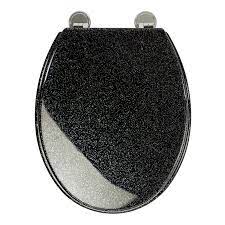 Croydex Black Toilet Seat Chrome Plated