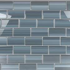 Bodesi Deep Ocean 3 In X 6 In Glass Tile For Kitchen Backsplash And Showers 10 Sq Ft Per Box