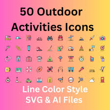 Outdoor Activities Icon Set 50 Line