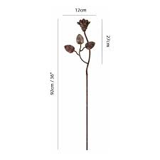 Metal Flower Garden Stakes Rose With