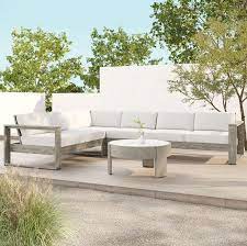 Portside Outdoor 125 In 4 Piece L Shaped Sectional Weathered Gray West Elm