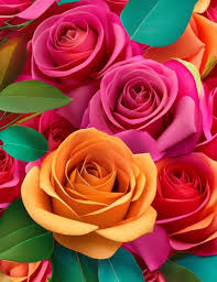 Premium Ai Image Rose Flower Set Of