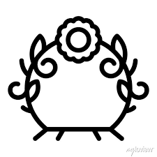 Flower Design Arch Icon Outline Flower