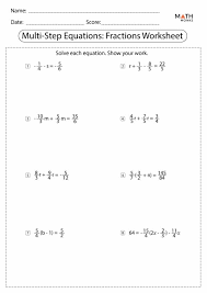 The Best Multi Step Equation Worksheets