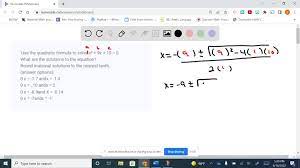 Quadratic Formula To Solve