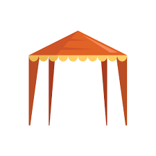 Outdoor House Tent Icon Flat Isolated