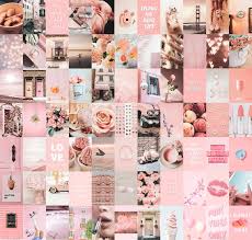 80 Pc Pink Collage Kit Digital Pink