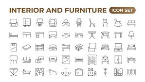 Furniture Icons Set Collection Of