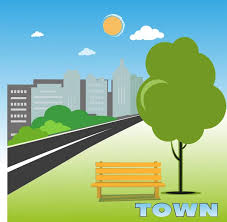 Town Background Vector Images