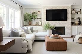Living Room Modern Painted Brick